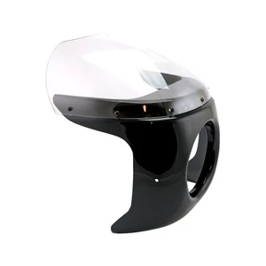 MID SIZE Windschutzscheibe aus ABS schwarz matt Plexiglas transparent für 7" Scheinwerfer - Bild 1 von 3