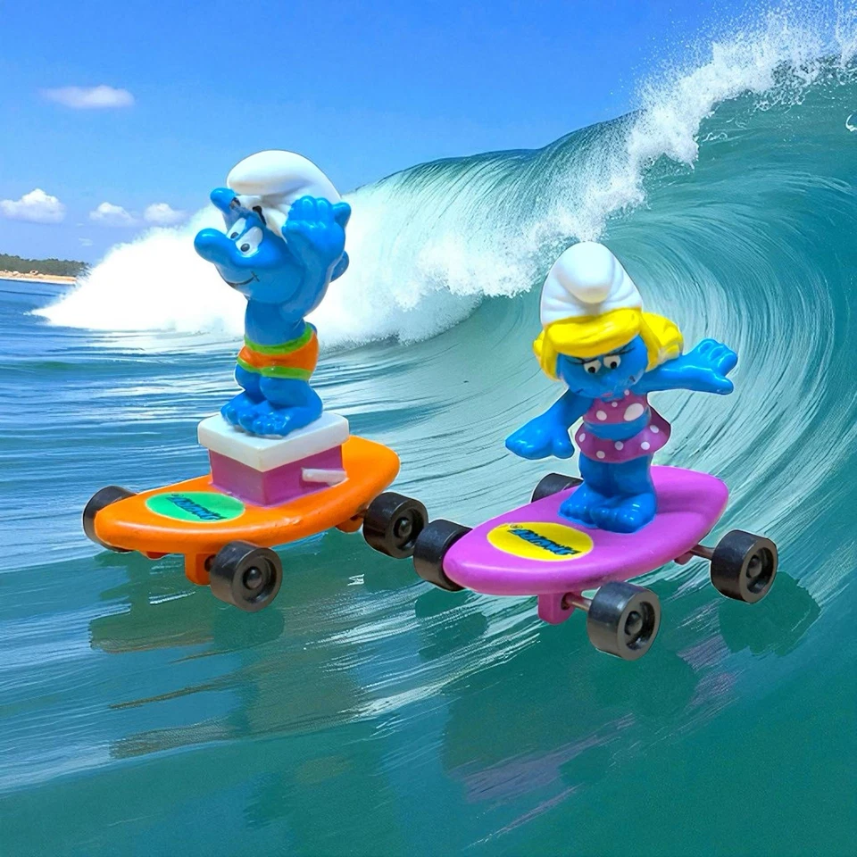 Lote de juguetes Peyo de colección Hardee’s Kids Comida Pitufina Pitufina Pitufina Patineta Años 90 Foto 1 de 4