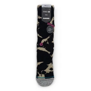 Stance The Ramones 1976 Crew Socks Mens Large Acid Wash Tie Dye Black Pink Music - Picture 1 of 7