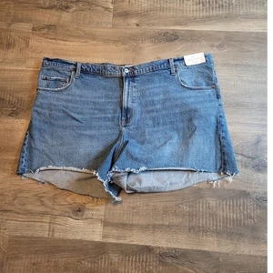 Pantalones Cortos de Jean Abercrombie & Fitch Dad Cortos de Tiro Alto 24 NUEVO - Imagen 1 de 4