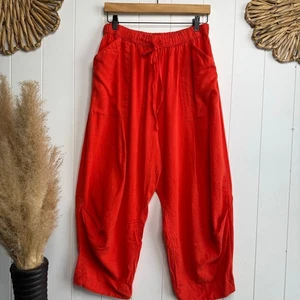 Free People pants harem wide-leg linen blend casual relaxed pleated boho Medium - Picture 1 of 8