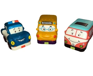 Mini coches de juguete Battat Just B You x3 vehículos Pull Back & Go lados suaves - Imagen 1 de 5