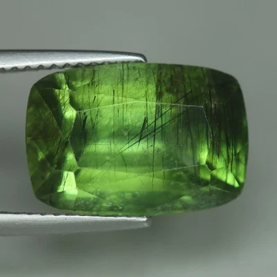 9,93 Cts_Muy raras_100 % naturales agujas de rutilo sin calefacción peridoto verde_Pakistán Foto 1 de 3