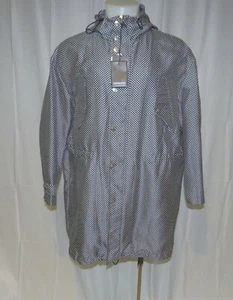 DSQUARED2 White & Blue Silk Blend Polka Dot Full Zip Coat IT 46 NWT $2500 - Picture 1 of 11