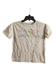 New Grateful Dead Dancing Bears Girls Kids Medium Grey Folk Rock T-shirt - Picture 1 of 6