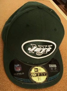 NY New York Jets logo size 7-3/8 fitted baseball hat New Era 59 Fifty cap c45995 - Picture 1 of 9