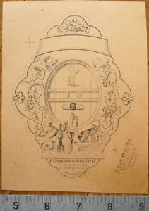 Printer's Proof 1930s Wine Bottle Label - Brussels/Bruxelles, Belgium - Picture 1 of 1