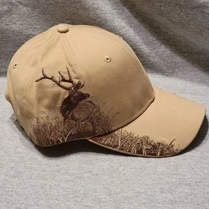 Dri Duck Khaki Elk Hat Cap 6 Panel Adjustable 100% Brushed Cotton Twill - Picture 1 of 7