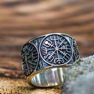 Fashion Stainless Steel Viking Ring Men Jewelry Wedding Punk Party Gift Size8-12