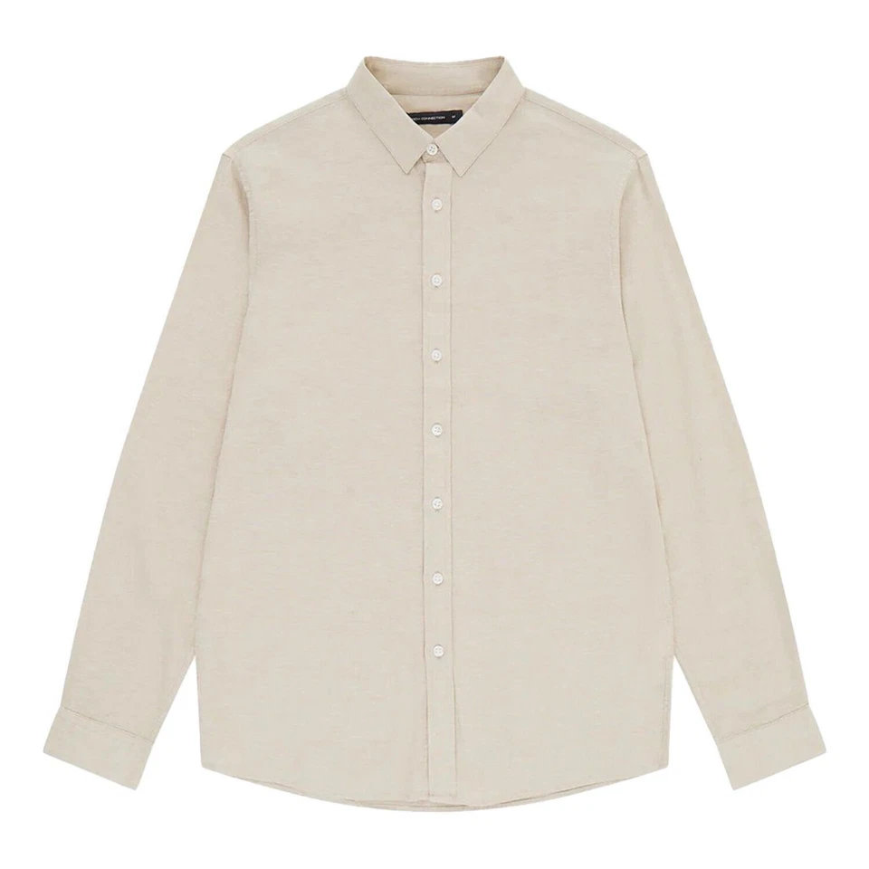 Camisa de manga larga French Connection para hombre cómoda inteligente cómoda de lino Foto 1 de 1