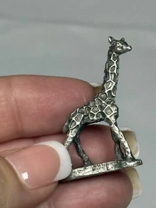 Pewter Giraffe Miniature Figurine Stamped 434 Pewter On Bottom 1 1/2” Tall - Picture 1 of 5