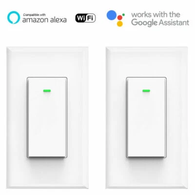 MICMI 2 Pack Smart WIFI Light Switch Remote Alexa Google Home Voice Control Smart Life
