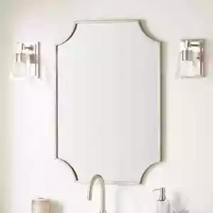 SIGNATURE HARDWARE ULRIC DECORATIVE VANITY MIRROR-ANTIQUE SILVER - Picture 1 of 5