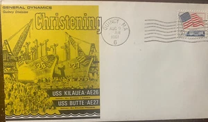 US Navy Postal Cover Christening USS Butte & USS Kilauea - Picture 1 of 1