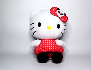 Hello Kitty Sanrio Stuffed 6" Plush Toy Dot Dress Panda Bow Jakks Pacific 2013 - Picture 1 of 6