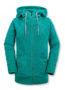 NWT WOMENS VOLCOM BAY SWEATER FLEECE HOODIE $80 S glacier blue full zip - Picture 1 of 2