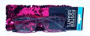 Foster Grant Women's Mirelle Magenta Square Reading Glasses ~ Choose Strength - Picture 1 of 2