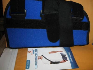 NEW adult Medium ELBOW IMMOBILIZER 10-14" Bicep w/ Elbow Splints Med M blue - Picture 1 of 4