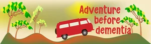 BUMPER STICKER, 220x60 - ADVENTURE BEFORE DEMENTIA - CARAVAN,NOMAD,CAR,MOTORHOME - Bild 1 von 2