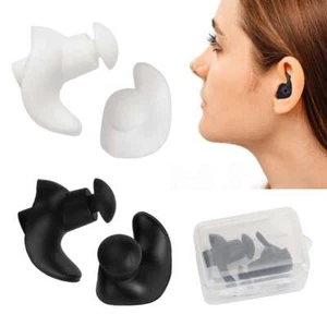 Reusable Silicone Ear Plugs Noise Reduction Earplugs Protector Study Sleep Swim - Picture 1 of 12