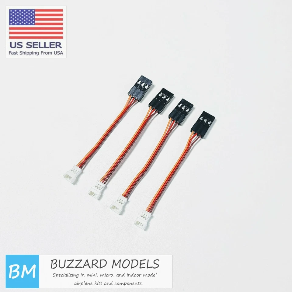 Male Molex Picoblade 1.25 to Female JR Standard Servo Adapter 4 PCS 28awg. 50mm - Image 1 of 1
