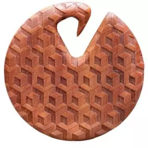 Peso orecchio 3D-Illusioni-Design Piercing Sawo-Legno 8mm - Foto 1 di 5
