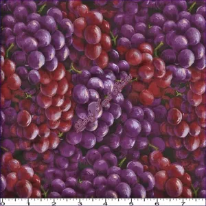 PAINTBRUSH STUDIO "FARMER JOHN'S MARKET" 1208181 GRAPES FABRIC- SELECT SIZE - Picture 1 of 1