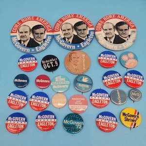 Lot 26 George McGovern 1972 presidental political campaign pinback buttons pins - Picture 1 of 3