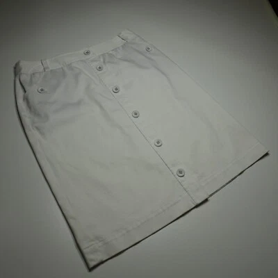 Harold's Skirt Size 10 Casual White Cotton Twill Everyday Straight Button Front - Image 1 of 4