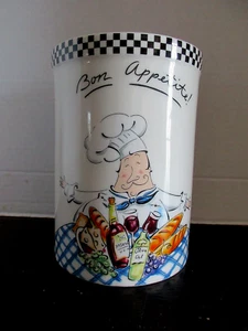 Botella de vino o soporte para utensilios Bon Appetit Mud Pie hecho a mano -6,75" x 4,75" - Imagen 1 de 6