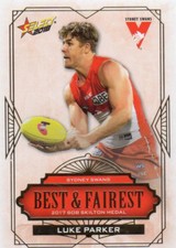 2018 AFL SELECT FOOTY STARS SYDNEY BEST & FAIREST LUKE PARKER ALBUM CARD BF16