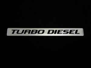 2 TURBODIESEL TURBO DIESEL ENGINE FENDER HOOD TRUNK EMBLEMS BADGE SILVER PAIR - Bild 1 von 1