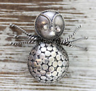 VINTAGE SPIDER INSECT BALI WIRE BALL STERLING SILVER BROOCH 925 FIGURAL