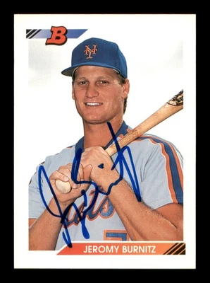 Jeromy Burnitz Signed 1992 Bowman RC 189 New York Mets - Image 1 of 2