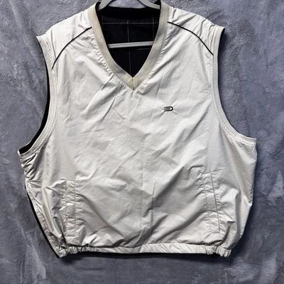 Dockers Mens XL Reversible Golf Vest Tan Black Windbreaker Pullover Athletic - Image 1 of 4