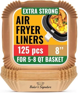 Air Fryer Paper Liners, 125Pcs Air Fryer Disposable Liners, Non-Stick - Picture 1 of 6