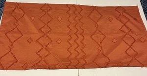 Set Of 2 King Pillow Shams - Burnt Orange Tufted Embroidery - Wongs Bedding - Picture 1 of 7