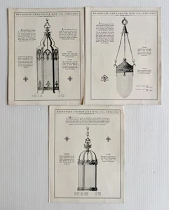 3 Beardslee Chandelier Vintage 1930 Art Deco Church Lighting Bulletin Brochures - Picture 1 of 6