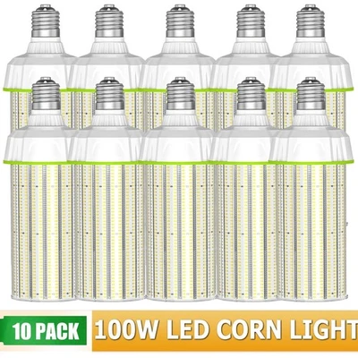 10X 100W LED Corn Light Bulbs Industrial Factory Warehouse Highbay Lamp 15000 LM - Image 1 of 4