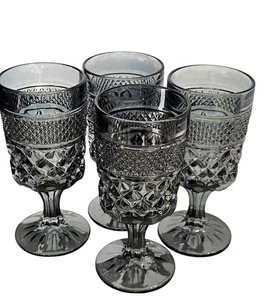 4 copas de agua Wexford Smoke Luster 6,75" ancla en cuclillas vasos iridiscentes - Imagen 1 de 6