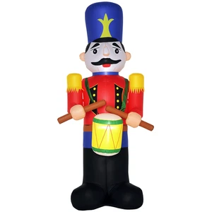 8FT Lighted Inflatable Nutcracker Soldier with Drum Outdoor Christmas Decor - Picture 1 of 11