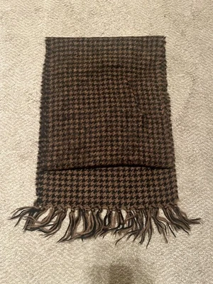 Bufanda de lana tejida pata de gallo vintage de J. Peterman Company en negro marrón  Foto 1 de 3