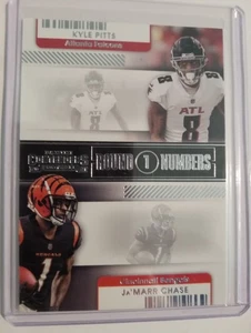2021 Contenders Ja'Marr Chase Kyle Pitts RC Round Numbers RN-KPI Rookie NM to M - Bild 1 von 6