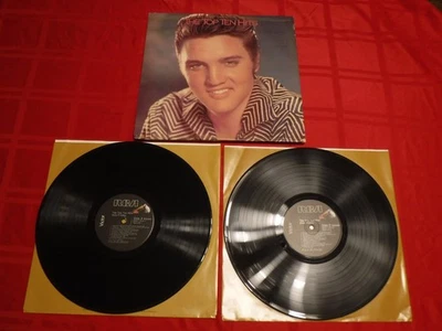 Elvis Presley The Top Ten Hits 1987 2x LP Remastered Suspicious Can't Help Fall - Image 1 of 4