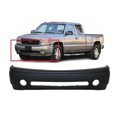 Bumper Cover For 2001-2006 GMC Sierra 1500 Yukon XL w Fog Light holes Front - Image 1 of 4