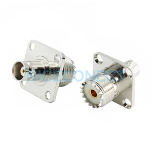 1x UHF SO-239 Female to BNC Female Jack 4 Hole Panel Mount Straight RF Adapter - Bild 1 von 5