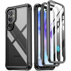 Für Samsung Galaxy A55 5G Hülle Poetic mit integriertem Display Stoßfest Cover Schwarz - Bild 1 von 6