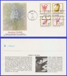USA4 #2076-79 U/A FLEETWOOD FDC BL4  Orchides - Picture 1 of 1