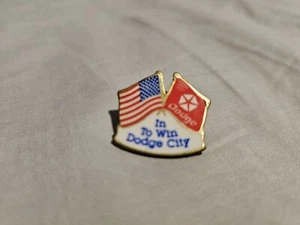 IN TO WIN DODGE CITY Enamel Metal Bar Pin Pinback Hat Backpack - Picture 1 of 2