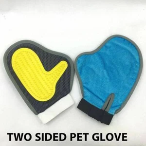 DOS LADOS Guantes de aseo para mascotas perros gatos Demovedor de suciedad Cepillo Despegado Y005 Reino Unido - Imagen 1 de 3